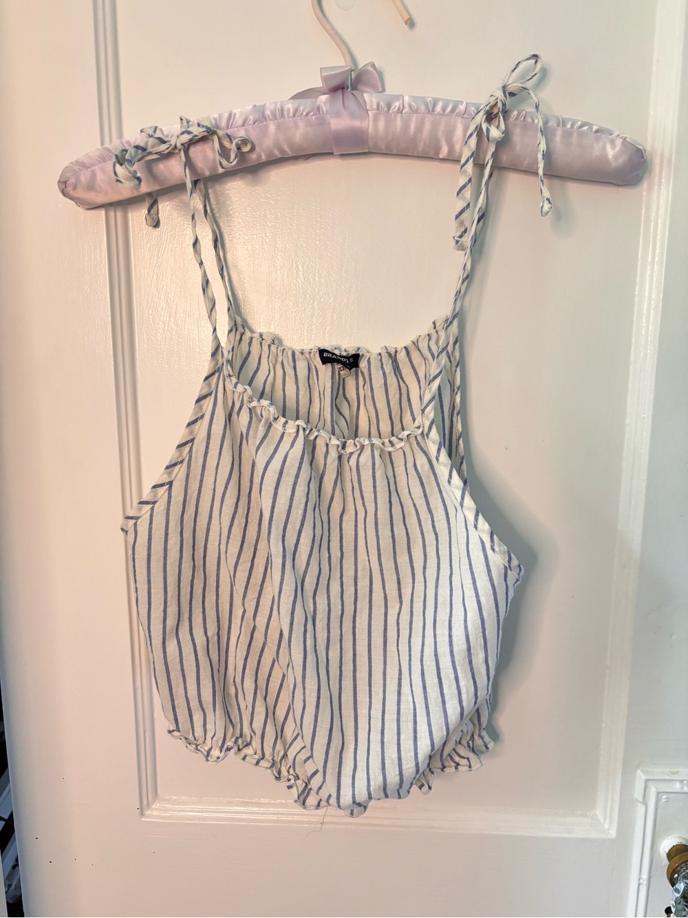 Brandy Melville Carly Striped Ruffle Tank Top OS Dollette - Picture 2 of 8